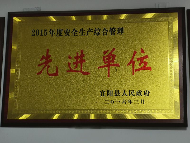 2015年(nián)度安全生(shēng)産綜合管理(lǐ)先進單位